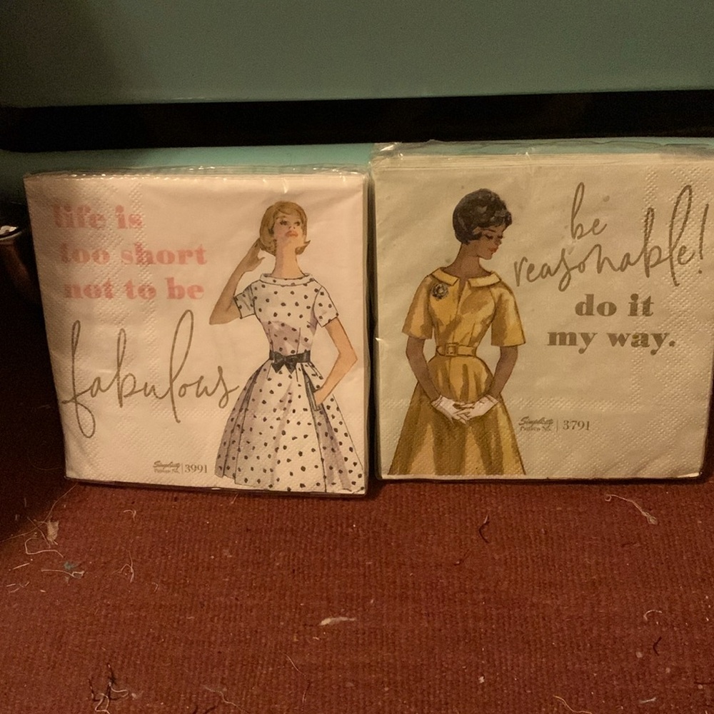 Simplicity Vintage Fashion Cocktail Napkins
